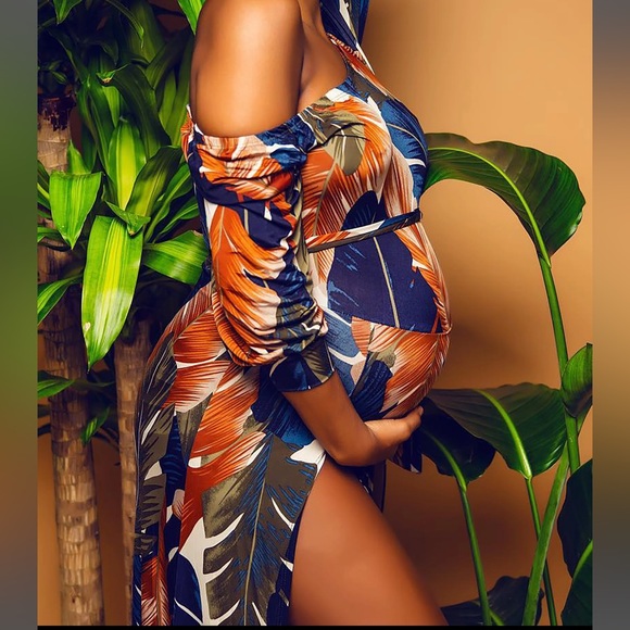 FashionNova Off Shoulder Maxi Dress Size Small - Picture 3 of 10